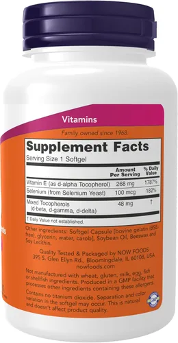 Vista 2 de Vitamina Now E-400 IU MT, 100 cápsulas blandas