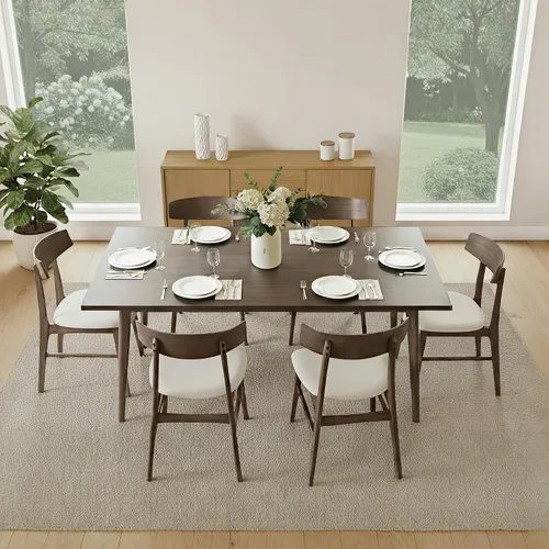 Vista 15 de KISLOT - Juego de 2 sillas de comedor de madera, sillas de cocina tapizadas, originales