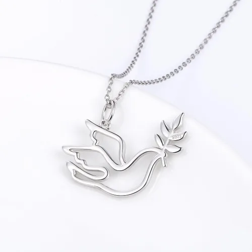 Vista 5 de DAOCHONG Collar con colgante de animal en corazón de plata esterlina S925 de 18 pulgadas