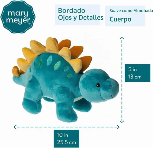 Vista 2 de Mary Meyer - Peluche de animal suave como almohada, juguete de 10 pulgadas, dinosaurio estegosaurio azul