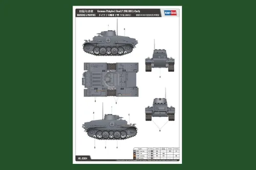 Vista 5 de Hobby Boss Alemán Pz.kpfw.I Ausf.F VK 18.01 Kit de Vehículo Militar Temprano