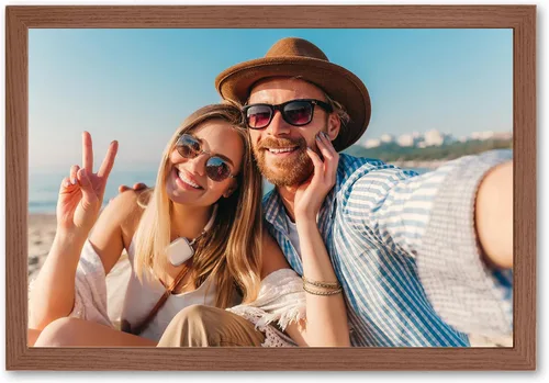 Vista 24 de Impresiones de lienzo personalizadas enmarcadas con tus fotos, impresión personalizada de foto a lienzo, regalos para parejas, amigos, familia, Negro