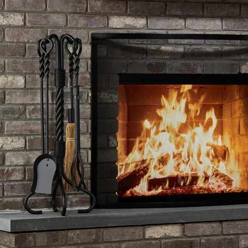 Vista 3 de UniFlame, F-1179, Olde World Iron Swirl - Juego de herramientas para chimenea