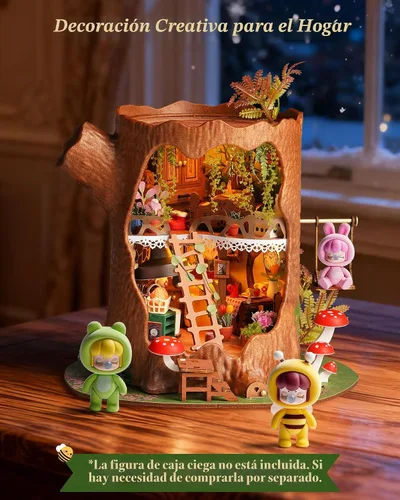 Vista 3 de Rolife DIY - Kits de casa de hadas en miniatura del bosque - Casa del árbol de cuento de hadas