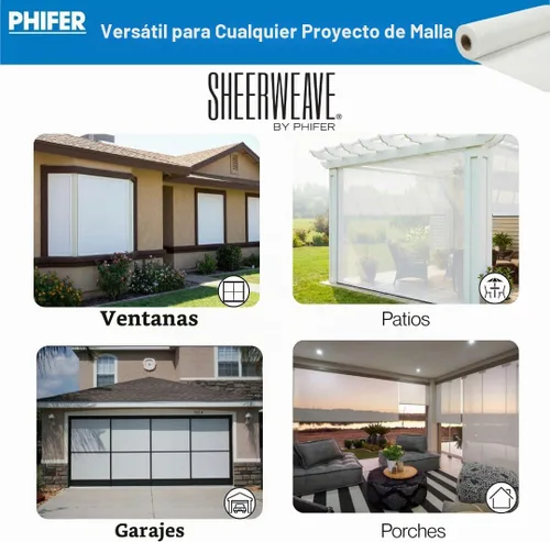 Vista 8 de Phifer SheerWeave - Pantalla solar de malla para ventanas, 75% de sombra, rollo de pantalla solar de ahorro de energía de 48 x 10 pies