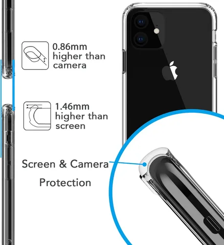 Vista 4 de Luvvitt Clear View - Carcasa diseñada para iPhone 11 Pro + protector de pantalla de vidrio templado para Apple iPhone XI 11 Pro de 5.8 pulgadas