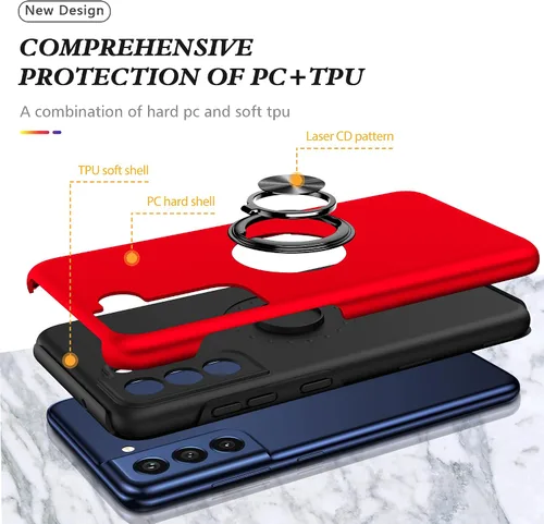 Vista 4 de Funda para Galaxy S21 FE 5G con película nano a prueba de explosiones, paquete de 2 fundas invisibles de grado militar, doble a prueba de golpes