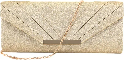 Vista 17 de Naimo Bolso de mano brillante para mujer, bolso de noche para fiesta, cóctel, boda, elegancia, sobre