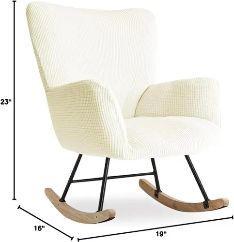 Vista 8 de Funda para silla mecedora de guardería, fundas elásticas para silla de lectura, funda de jacquard moderna para silla de lectura, protector para sala
