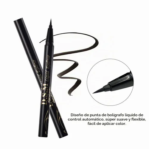 Vista 5 de Delineador de ojos líquido impermeable de larga duración y a prueba de manchas, 2 paquetes de lápiz delineador preciso para todo el día con punta