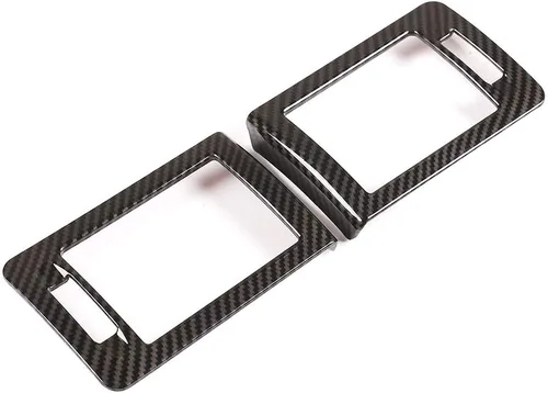 Vista 6 de YIWANG Marco de ventilación de fibra de carbono estilo ABS para salpicadero interior de coche, 2 piezas para Mercedes Benz Clase C W204 2007-2010