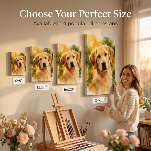 Vista 5 de Custom Pet Portrait from Photo Watercolor Painting, Personalized Dog Mom Gifts for Women, Pet Memorial & Loss of Dog Sympathy Gift, Custom Dog & Cat