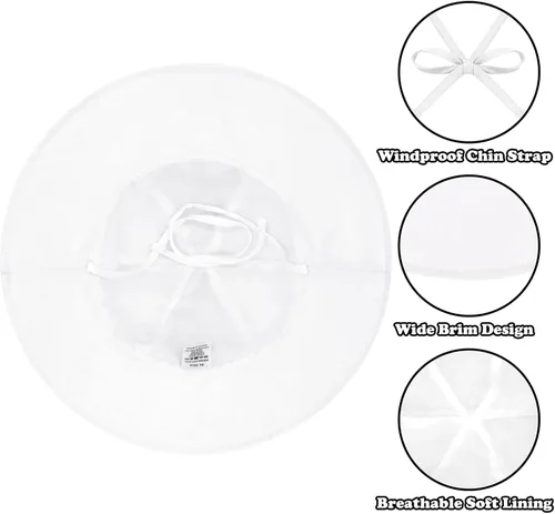 Vista 2 de Sombrero de sol para bebé, sombreros para niños y niñas, sombrero de sol para bebé niña sombreros con orejas de oso de ala ancha UPF 50+ sombrero