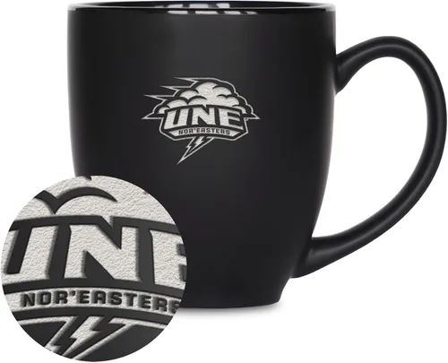 Vista 371 de Rico Industries - Taza de cerámica mate negra con grabado láser estándar de 15oz para NCAA (escuelas T & U) - Para bebidas calientes o frías