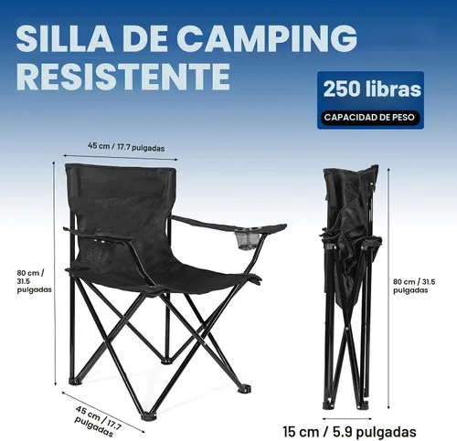 Vista 3 de WEIDIORME Paquete de 2 sillas de campamento ligeras para adultos y adolescentes, sillas portátiles plegables de capacidad de 250 libras con bolsa