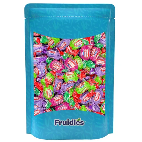 Vista 4 de Fruidles Bolas de goma de mascar de doble burbuja con sabor a frutas originales y mixtas, golosinas de bufé de caramelos, parve certificado Kosher