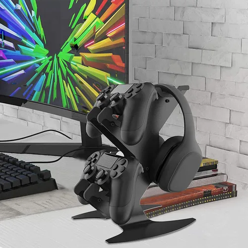 Vista 2 de NBCP Controller Holder, Gaming Headset Stand Mount for PS5 PS4 Xbox Series X SXbox OneNintendo SwitchHeadset Aluminum Metal Holder Universal