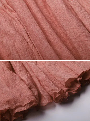 Vista 6 de Maxivestido largo estilo bohemio de algodón con cintura elástica para mujer