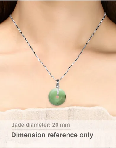 Vista 4 de Dahlia Collar eterno de jade en forma de círculo, jadeíta de grado A certificada de Birmania auténtica para la paz