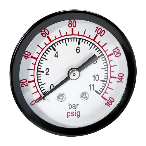 Vista 5 de Beduan Medidor de presión de aire para compresor de aire 2 "Dial central de montaje trasero, 1/4" NPT, 0-100 Psi
