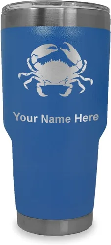 Vista 16 de LaserGram Vaso aislado al vacío de 20 onzas, cangrejo, grabado personalizado incluido (camuflaje verde)