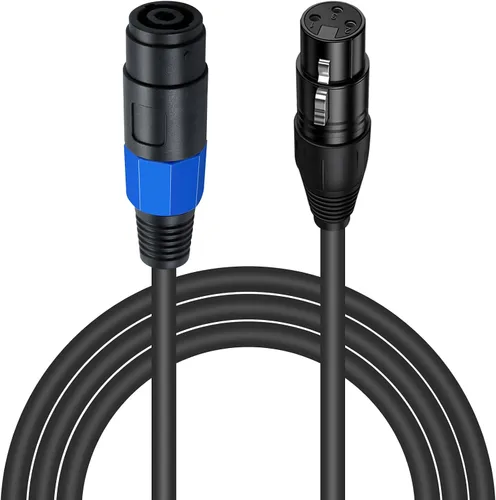 Vista 9 de Poyiccot Cable Speakon hembra a XLR, adaptador Speakon hembra a XLR macho de 6 pies con bloqueo giratorio compatible con micrófono de escenario DJ