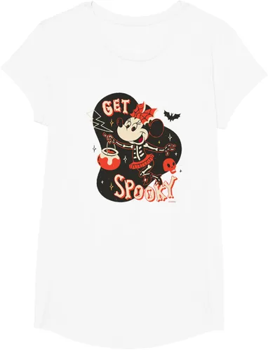 Vista 23 de Disney Disfraz de esqueleto de Minnie Mouse para Halloween, camiseta espeluznante Negro