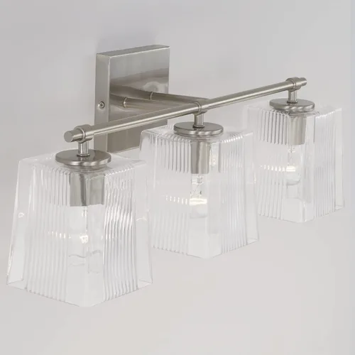Vista 3 de Capital Lighting 141731BN-508 Lexi - Soporte de pared para tocador de baño, 3 luces, 300 vatios totales, 9 pulgadas de alto x 23 pulgadas de ancho