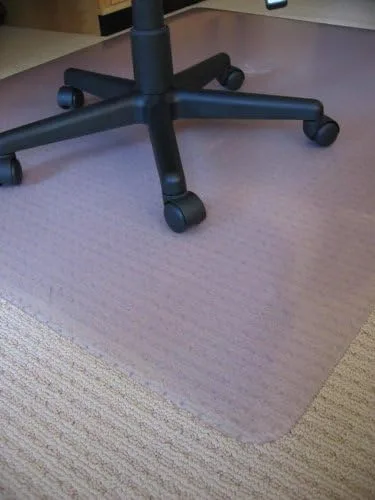 Vista 2 de Alfombrillas para sillas para suelos de moqueta: 60" x 72" rectángulo - espesor premium (1/5") - transparente