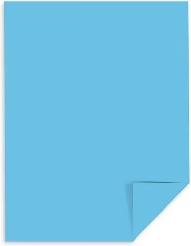 Vista 4 de Astrobrights® Cartulina de color, 8 1/2" x 11", certificado FSC®, 30% reciclado, 65 libras, azul lunar, paquete de 250 y cartulina Astrobrights