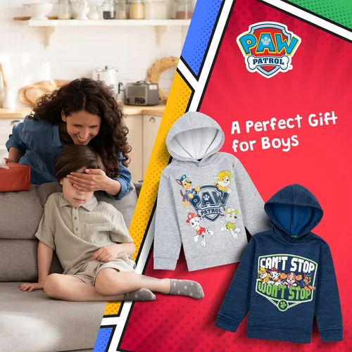 Vista 4 de Paw Patrol 2 Pack Soft Fleece Hoodies for Boys, Lightweight Graphic Pullover Sweatshirts