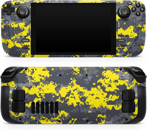 Vista 6 de Design Skinz - Compatible con Steam Deck - Calcomanía protectora de vinilo extraíble resistente a los arañazos - Camuflaje digital amarillo