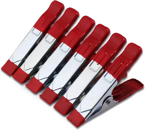 Vista 5 de ESUMIC® Abrazaderas de resorte de metal A de 4 x 6 pulgadas, abrazaderas de resorte de metal de alta resistencia, soporte de agarre con punta Rojo