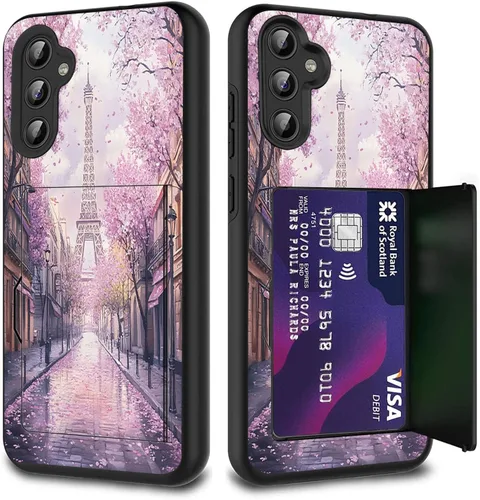 Vista 25 de Funda híbrida de doble capa con función atril para Samsung Galaxy A16 5G de 6.9 pulgadas, diseño de vaca con bandera estadounidense