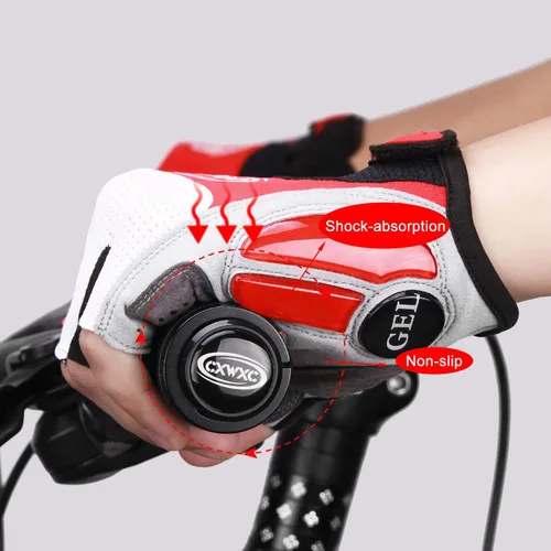 Vista 5 de CXWXC Guantes de ciclismo para hombres y mujeres Guantes de gel transpirable para bicicleta de montaña Guantes de bicicleta antideslizantes