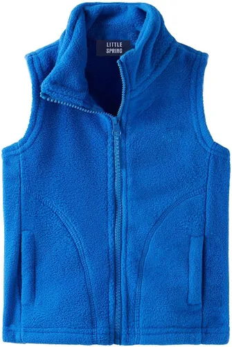 Vista 14 de LittleSpring Boys Girls Fleece Vest Sleeveless Jacket Full-Zip Fall Winter Warm Outerwear Negro