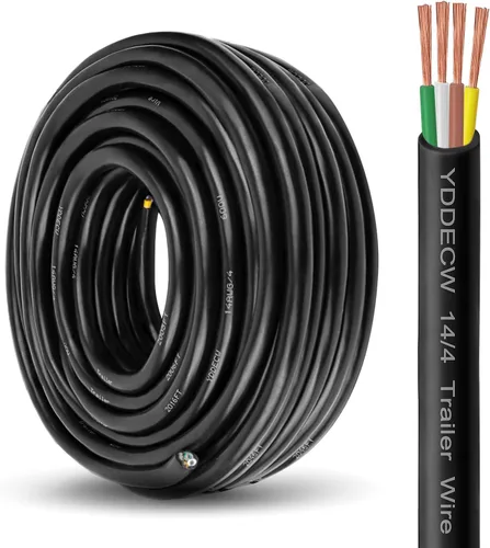 Vista 22 de Cable de Remolque de 4 Vías - Calibre 14, 4 Conductores, 10 Pies, Extensión de Cable Resistente de Cobre Puro, Cordón de Cableado para Remolque RV