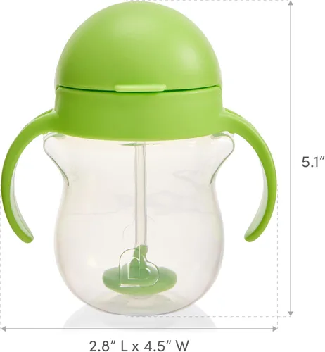 Vista 7 de Munchkin Any Angle - Vasos con popote para niños pequeños, a prueba de derrames, vaso con popote con peso con asas de transición para bebés de 6