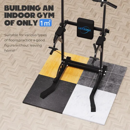 Vista 8 de Power Tower Pull Up Dip Station, Heavy Duty Pull Up Station Dip Bar Station Multi-Function Home Gym Strength Training Fitness Equipment 500LBS