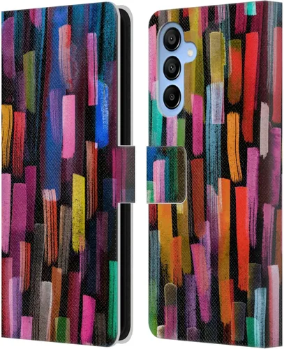 Vista 158 de Head Case Designs Officially Licensed Ninola Brushstrokes Black Summer Patterns Leather Wallet Case Compatible with Samsung Galaxy A07 4G