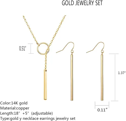 Vista 3 de Dije colgante de figura geométrica de barra rectangular larga estilo simple punk color oro o plata brillante arete colgante para mujer