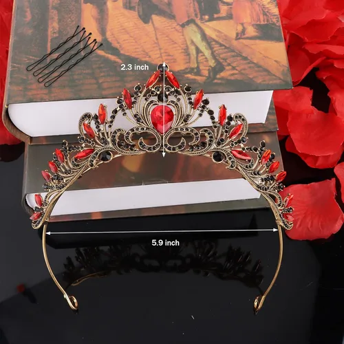 Vista 23 de Coronas para mujer Tiara para niñas Corona de princesa, 1 unidad (paquete de 1), Metal