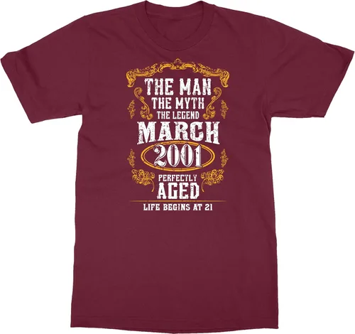 Vista 9 de Man Myth 20th Birthday Marzo 2002 Gift Camiseta unisex