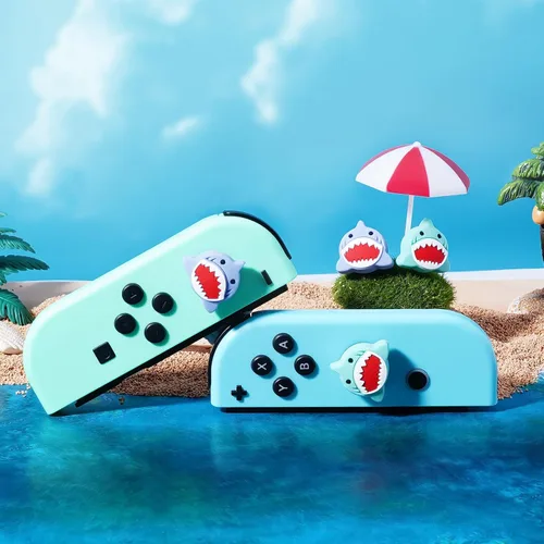 Vista 6 de JINGDU Tapas de agarre para pulgar compatibles con Switch Joy-Con, bonitas tapas de silicona para joystick, accesorios compatibles