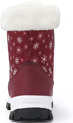 Vista 8 de COOJOY - Botas de nieve a media caña, peludas, e impermeables de mujer para el invierno