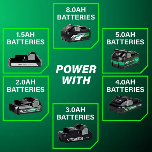 Vista 14 de Metabo HPT Inflador de doble función inalámbrico multivoltios de 18 V, inflador de aire portátil con modos de alta presión y alto volumen, presión