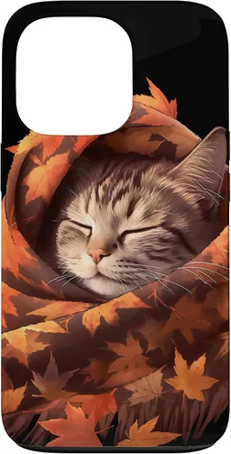 Vista 9 de Funda para iPhone 13 American Shorthair Cat Kitten Autumn Fall Leaves Case
