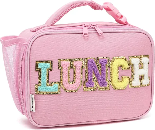 Vista 14 de Flowfly - Lonchera para niños, bolsa escolar aislada duradera con correa de hombro y soporte para botellas, minihielera térmica resistente al agua
