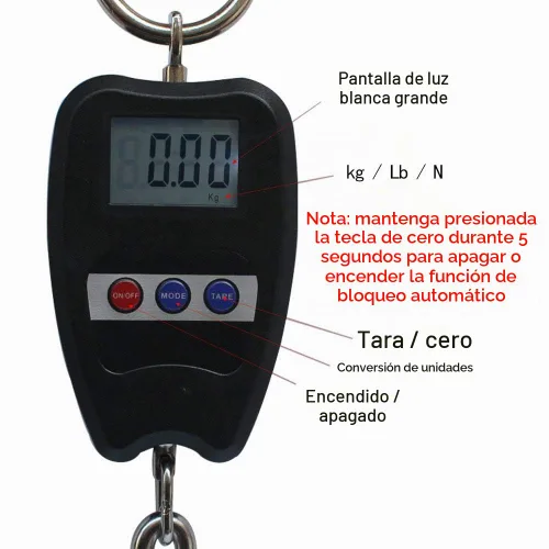 Vista 5 de Báscula de peso colgante industrial resistente para granja, caza, peso de tiro de arco, peces grandes y elevación Hoyer con sensor preciso digital