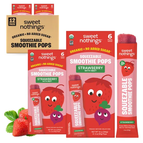 Vista 10 de Sweet Nothings Paletas de batido de zanahoria y mango, 12 paletas congeladoras, paletas de frutas y verduras, sin azúcar añadida, orgánicas USDA